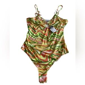 Rue21 Bodysuit in Green and Orange tops for Women